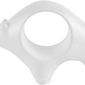 Rhino Statue for Home Shelf Decor,Ceramics Rhino Sculpture， Hand-Carved Animal Figurine Collectible Gift for Home Office Living Room Bookshelf Mantel Table Centerpiece (White)