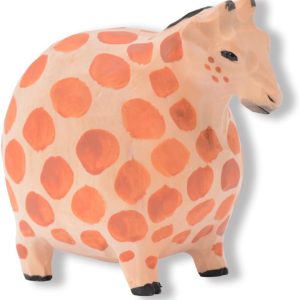 Funny Animals Figurines, Handmade Carved Wooden Sculpture for Shelf, Desk Decoration, Statues for Living Room, Bedroom, Office Desktop,Home Decor (Fat Giraffe)