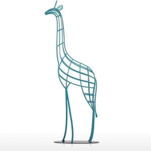 Sculpture Appreciation Bust Statues and Figurines Ornaments Iron Giraffe Sculpture Metal Statue 20.8 Inches Handmade Iron African Giraffe Animal Sculpture Figurine House Ornament
