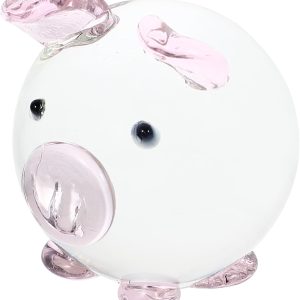 Miniature Glass Figurines, Crystal Piggy Ornament Pig Miniature Figurines Animals Hand Painted Blown Glass Art Collectible Decorate