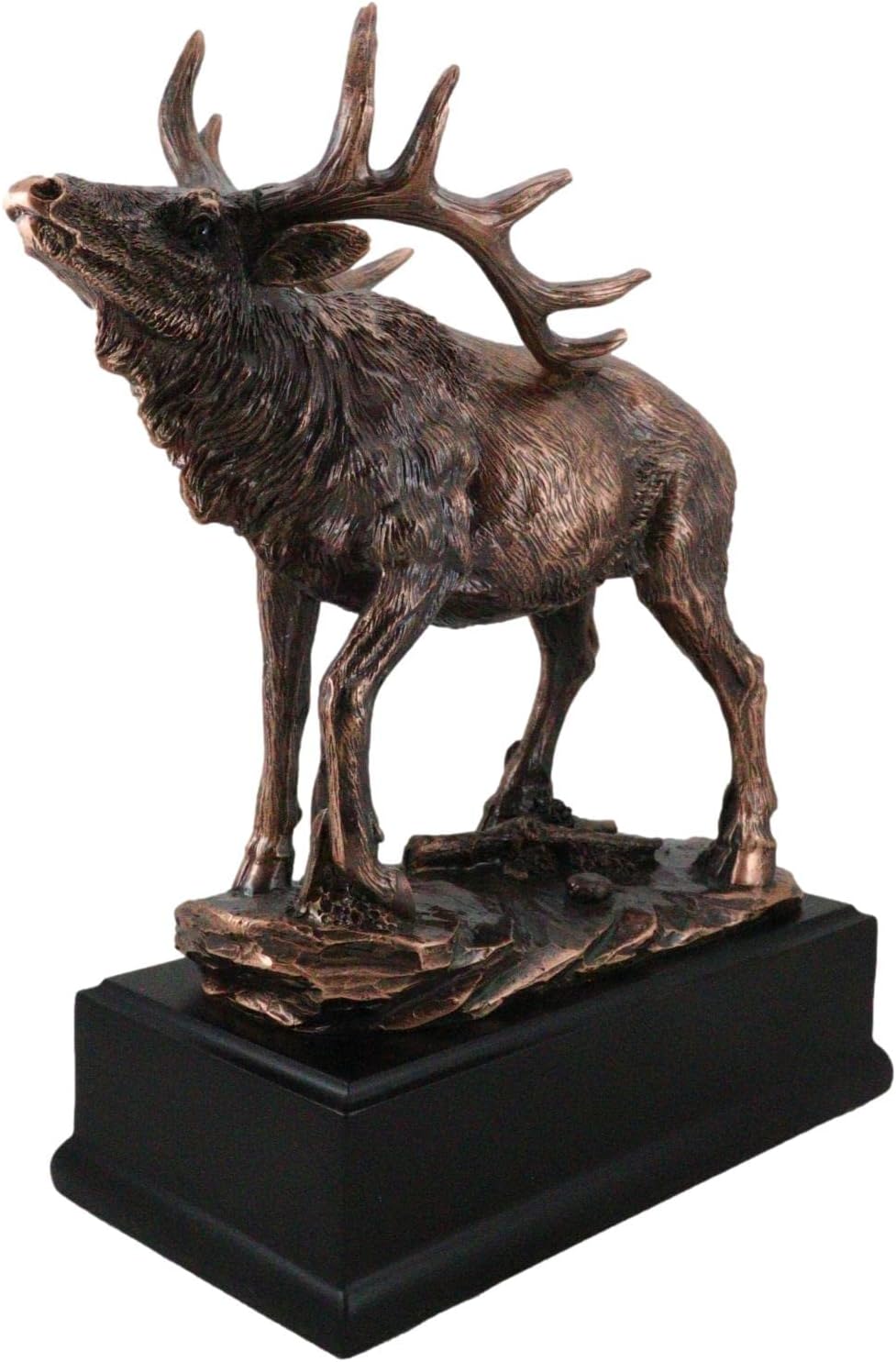The Emperor Large Wapiti Bull Elk Deer Rustic Statue in Bronze Electroplated Finish with Trophy Base 7" Wide Wildlife Deers Elks Hunters Woodlands Animal Decor Cabin Lodge Figurine - Image 2