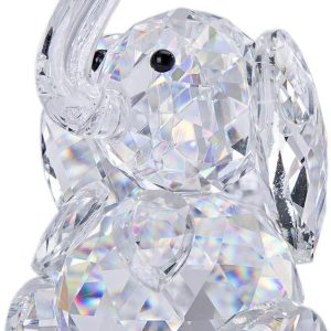 Crystal Cute Elephant Figurine Collection Cut Glass Ornament Statue Animal Collectible