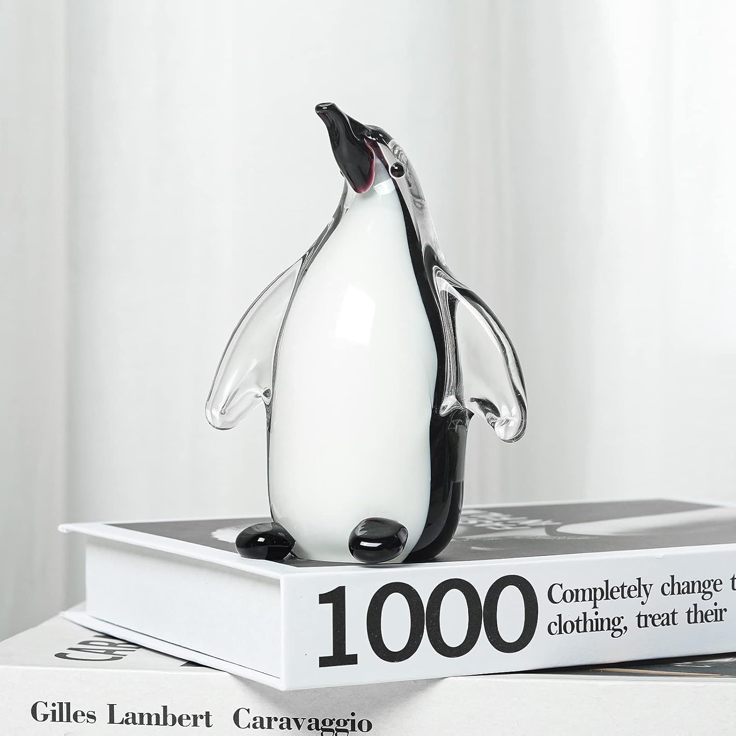 Hand Blown Glass Penguin Sculpture Art Crystal Animal Figurine Collectible Desk Decoration Ornaments - Image 2