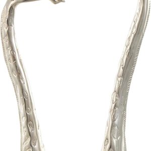 Aluminum Metal Giraffe Decorative Sculpture Tall Home Decor Statues with Spotted Texturing, Set of 2 Accent Figurines 28", 27"H, Silver