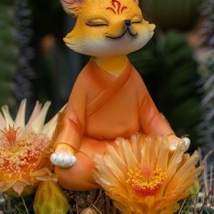 Zen Fox Figurine, Meditating Fox Buddha Statue for Home Decor, Living Room, Yoga & Meditation Accent, Shelf, Table, Desk Decor, Outdoor Garden Decor, Gifts for Women
