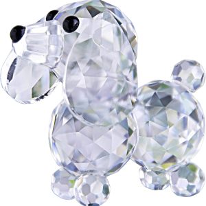 Crystal Cute Dog Figurine Collection Cut Glass Ornament Statue Animal Collectible