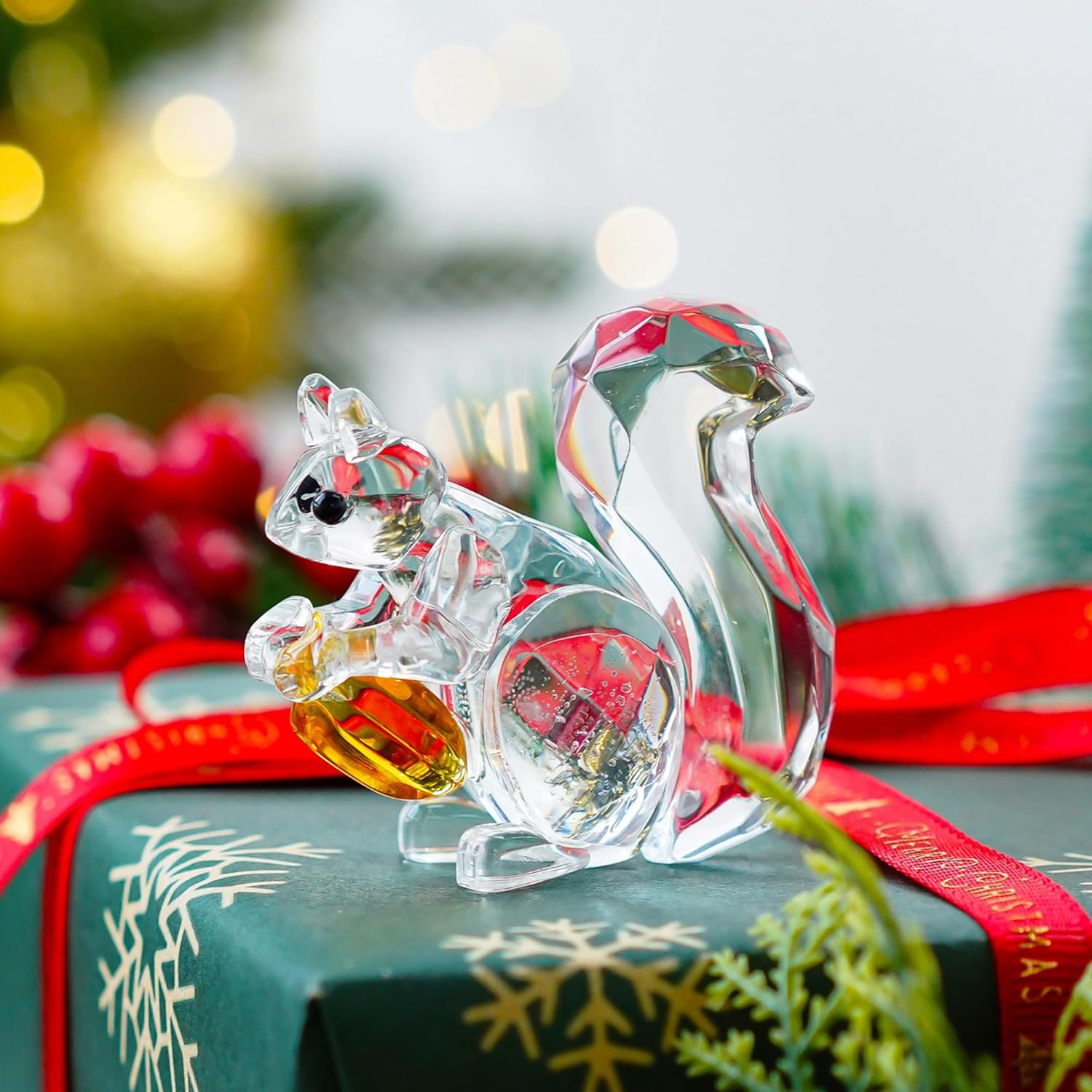 Crystal Animals Squirrel Collectible Figurine Paperweight Table Centerpiece Ornament - Image 2