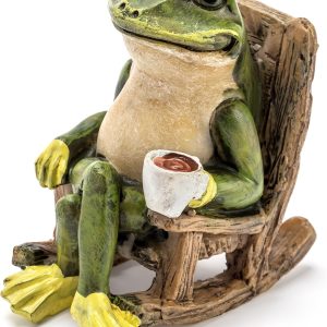 Miniature Frog Garden Statue - 2" Tall - Mini Outdoor Accessory Figurine for Fairy Garden